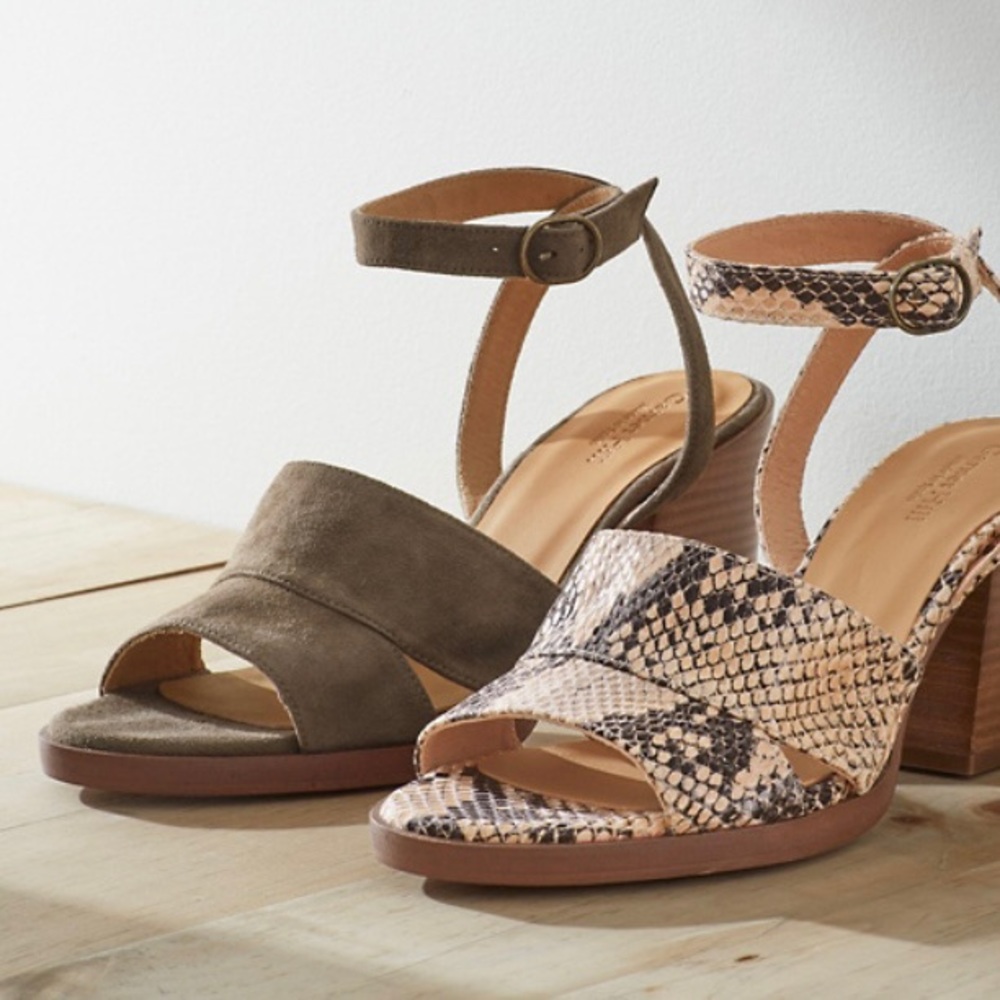 Garnet Hill Maya Suede Sandal 6.5 - Picture 2 of 8
